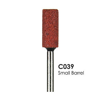 Red/Coral Mounted Grinding Stones - C039- Small Barrel/Cylinder (100 pcs)