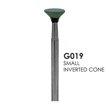 Green Mounted Grinding Stones - G019 -Small Inverted Cone (100 pcs)