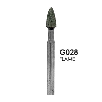 Green Mounted Grinding Stones - G028 - Flame (100 pcs)