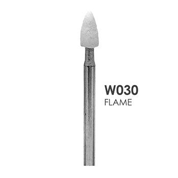 White Mounted Grinding Stones - W030 - Flame (100 pcs)