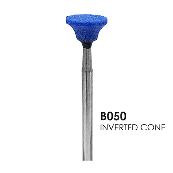 Blue Mounted Grinding Stones - B050 - Inverted Cone (100 pcs)