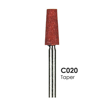 Red/Coral Mounted Grinding Stones - C020- Taper (100 pcs)