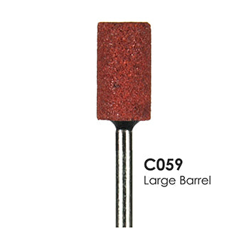 Red/Coral Mounted Grinding Stones - C059- Large Barrel/Cylinder (100 pcs)
