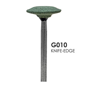 Green Mounted Grinding Stones - G010 - Knife Edge (100 pcs)