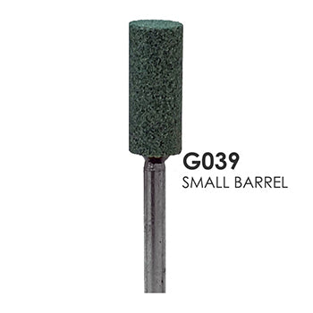 Green Mounted Grinding Stones - G039 - Small Barrel / Cylinder (100 pcs)