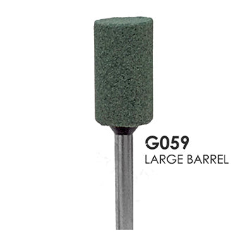 Green Mounted Grinding Stones - G059 - Large Barrel (100 pcs)
