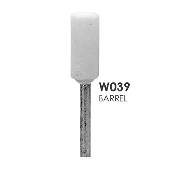 White Mounted Grinding Stones - W039 - Small Barrel/Cylinder (100 pcs)
