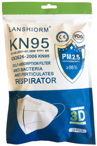Lanshiorm KN95 Respirator Mask – Bag of 10